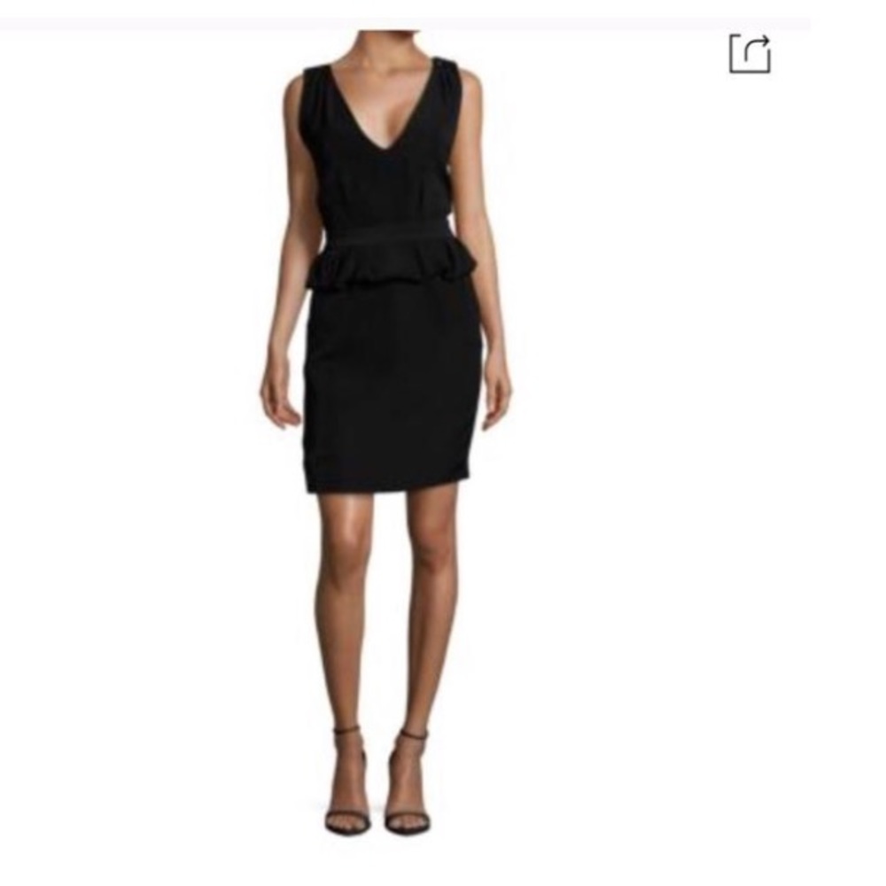 Maje Structured Black Peplum Sm Cocktail dress 👗 - Picture 2 of 8